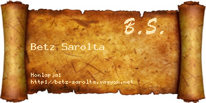 Betz Sarolta névjegykártya